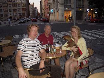Dinner at street cafe