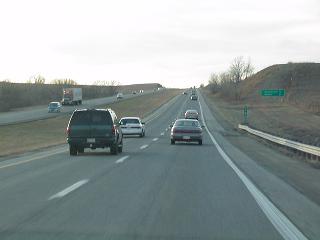 Through the windshield on the way home from Topeka on Saturday, January 15th, and proof that our part of Kansas is not flat. Ski Kansas!