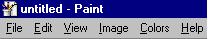 cropped screen shot of the Paint title and menu bars.