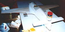 glueing the tailplane to the fuselage