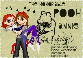 Aww!&nbsp; Won this in the Sweetheart Contest :D My first award EVER!&nbsp; Over at Lena'sDollz
