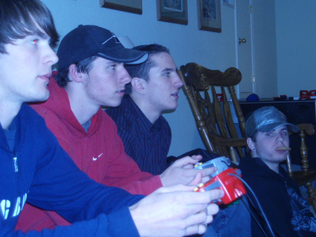 hardcore video gameing, i'm on the far left.