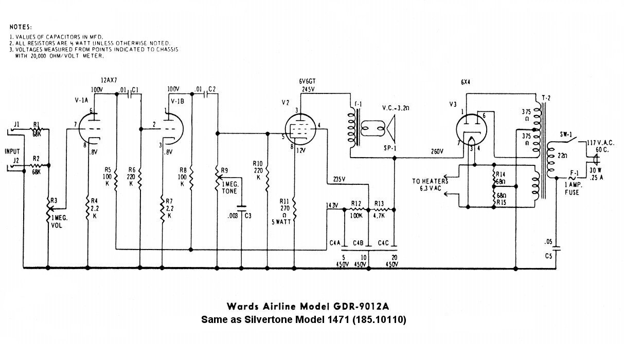 Modified Schematics. Silverface Deluxe Reverb schematic · Silvertone 1471 amp