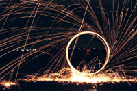 Steel wool fireworks...