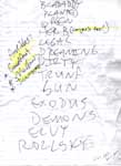 cue sheet from the Graduation-day party
