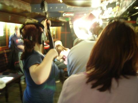 9-4-06 Filming at Barge, Grimsby. Me holding boom
