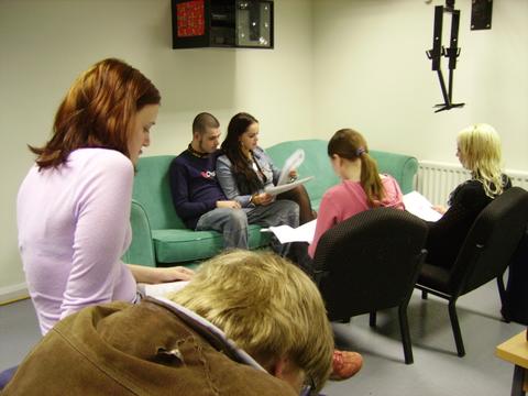 9-4-06 Rehearsal session before moving to location to commence production