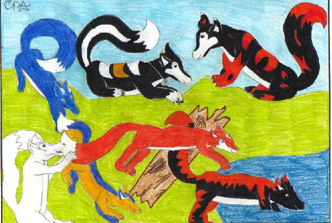 Bold and Wolverine with siblings
