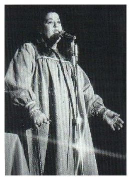 Cass at Mister Kelly's with cane, 1973