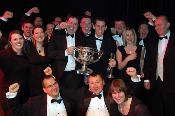 The band celebrate their win