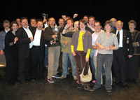 photo of the band celebrating