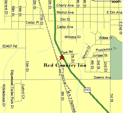 The Map Guide
To Red Country Inn
Mark the Red Spot
