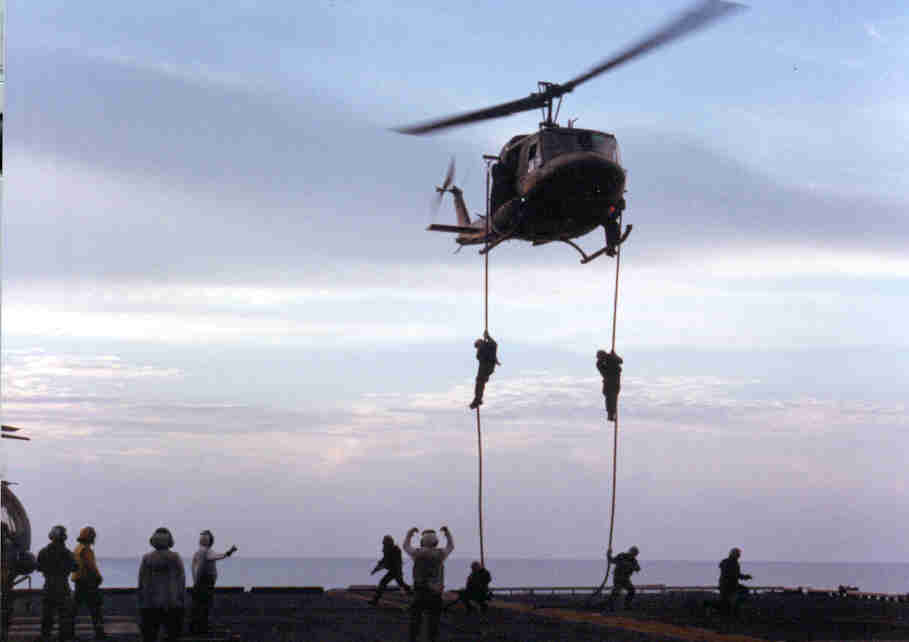 Fast Roping 1988 USS Peleliu