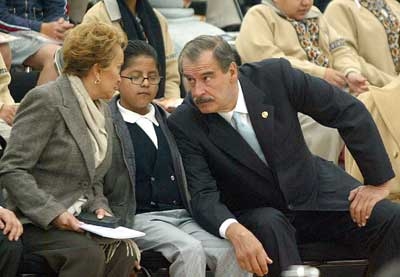 Elba Esther Gordillo y Vicente Fox