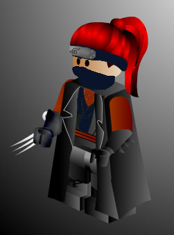 Redmage the Hidden Leaf ninja.&nbsp; I did the hitai-ate and facemask in Photoshop, but everything else is from the site.&nbsp; I think this one's my favorite.