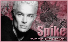 Another Spike quiz that I won...along with the quizzes for Anya, Buffy, Faith, Giles, Kendra, Oz, Riley, Tara, Willow, and Xander.  And, um...they didn't have any others...  This is kind of sad, isn't it?