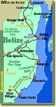 Map of Belize