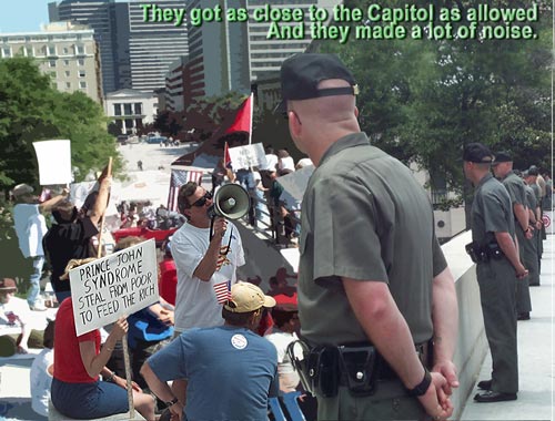 They got as close to the capitol as allowed and they made a lot of noise.