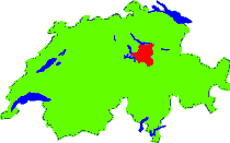 Schweiz mit Kanton Schwyz