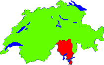 Schweiz mit Kanton Tessin