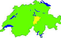 Schweiz mit Kanton Uri