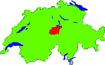 Schweiz mit den Halb - Kantone Nidwalden und Obwalden