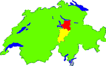 Schweiz mit Kanton Schwyz und Uri