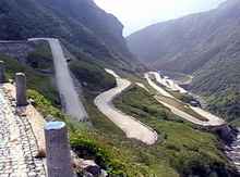 Tremola Strasse Abfahrt vom Gotthard Pass Gotthardpass