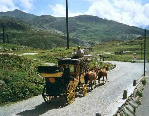 Gotthard - Postkutsche auf dem Gotthardpass