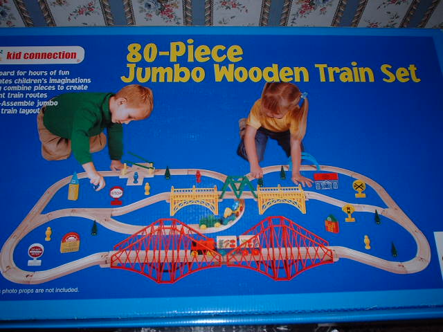 80 piece wooden train set
