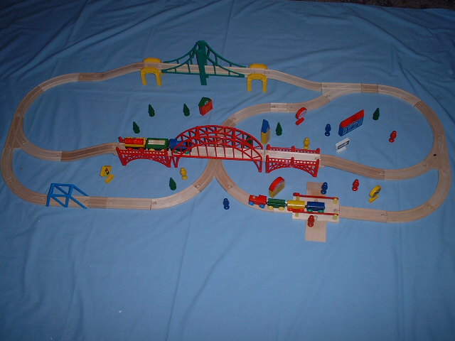 80 piece wooden train set