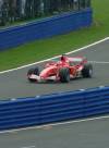 Barrichello entering the pits
