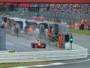 Kimi exiting the pits