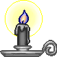  Black Candle in Silver Holder