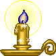 Gold Sparkly Candle in Gold Holder
