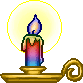 Rainbow Candle in Gold Holder