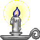 Silver Sparkly Candle in Silver Holder