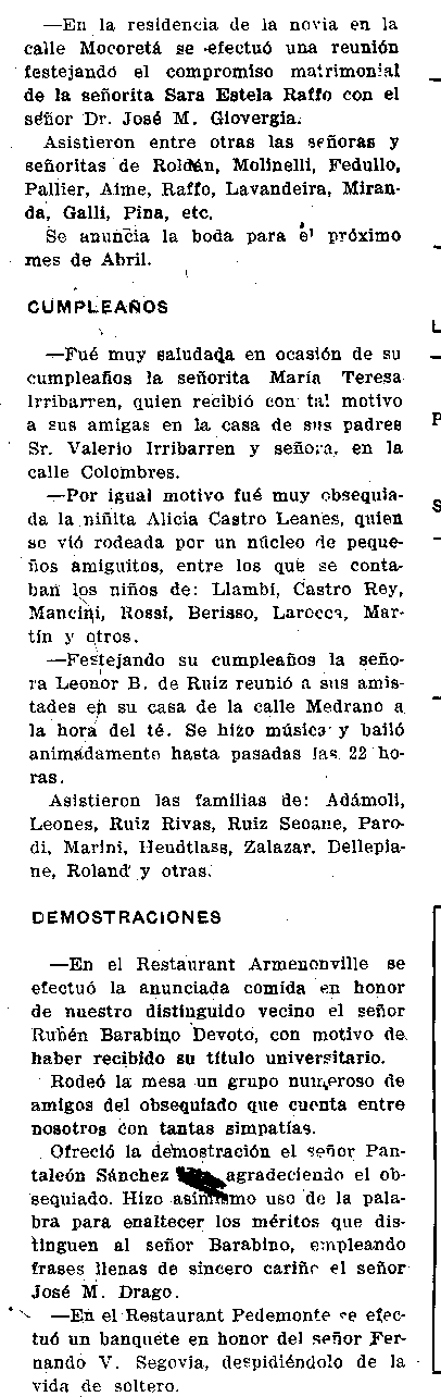 Sociedad Argentina, Galerias de personalidades relevantes de la Argentina en los ambitos culturales, artisticos, empresariales, deportivos y religiosos, Relaciones Exteriores Argentinas, embajadas y embajadores, mundo diplomatico, consulados, articulos y entrevistas, personalidades y hechos relevantes, informacion y noticias, agenda y links - Sociedad Argentina, polo, visitas ilustres, galeria, Zona Norte, empresas, negocios y empresarios, consumo, habitos y costumbres, temporada lirica y Teatro Colon, Historia Argentina: Imagenes y fotos, el Centenario, la belle epoque, los a&ntilde;os veinte y las decadas del treinta y cuarenta, el peronismo, Eva Peron y Juan Domingo Peron; arquitectura, palacios y estancias, personalidades y hechos relevantes; anecdotas, habitos y costumbres, las grandes tiendas, comercios e industrias; presidentes, politicos, funcionarios y personalidades de los ambientes cultural, artistico, economico, religioso, deportivo y cientifico; documentos y testimonios; el Jockey Club; Argentina y la politica exterior, su insercion en el mundo; Grandes familias argentinas: Los Alvear, Alzaga y Anchorena, los Pueyrredon, Ramos Mejia, Bullrich, Martinez de Hoz, Bunge, Lezica, Zapiola, etc. sus origenes, estancias, palacios y fortunas, sus miembros mas destacados en la historia del pais.