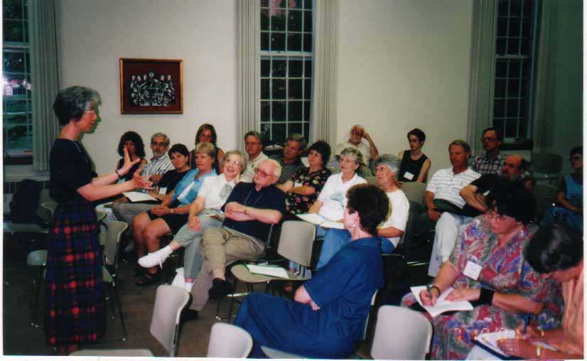 Marjorie Thompson addressing the Gathering.  