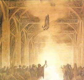 Beowulf celebrates his victory over Grendel, by Alan Lee 1984