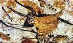 Cro-Magnon painting of a bull, above its shoulder the Pleiades star cluster is depicted