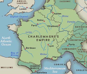 The Franconian empire during the reign of Charlemagne