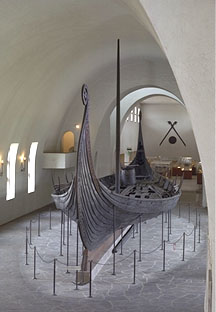 The Viking longship found at Oseberg, Norway