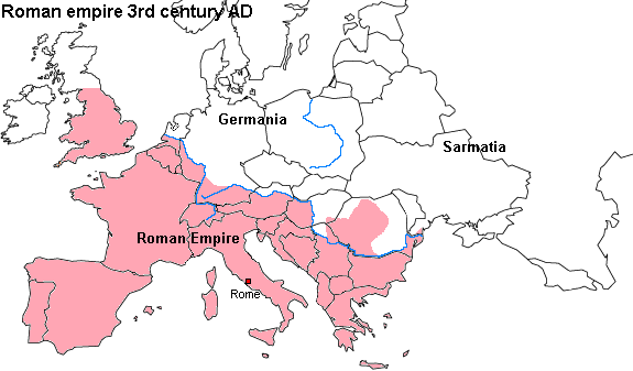 The Roman empire (territories outside Europe excluded)