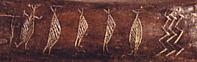 Mesolithic drawing of a procession (Rymarksg�rd, Denmark)