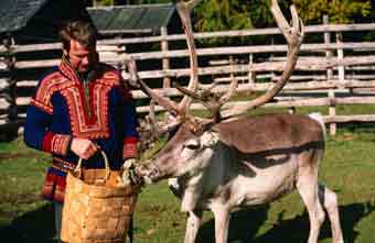 Saami in traditional clothing