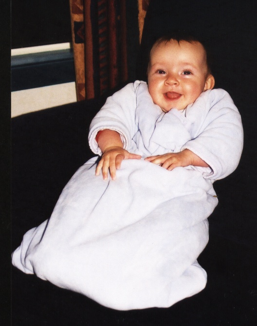 In her aeroplane suit