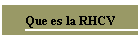 Que es la RHCV