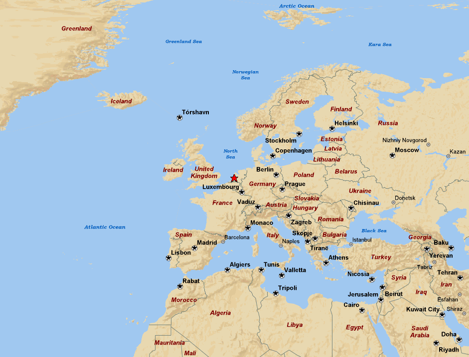 Where I live - Map of Europe