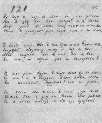 The sonnet above in Der Mouws handwriting